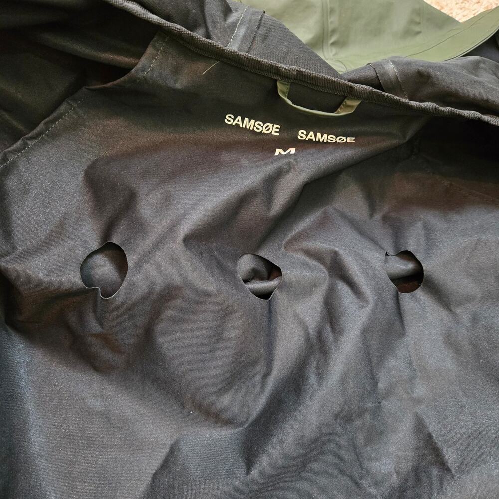 Samsoe Samsoe mens medium Steely raincoat jacket full zip dark green - Picture 12 of 12